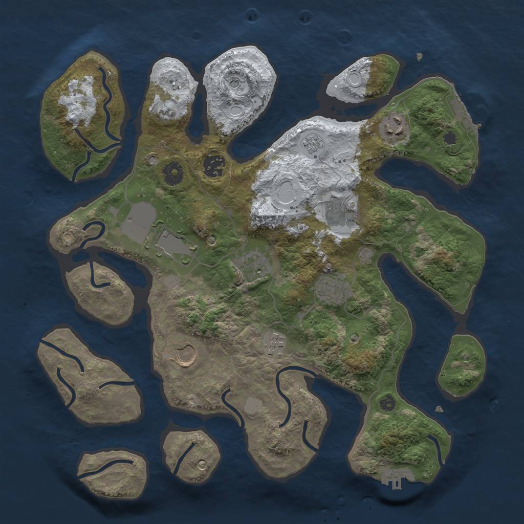 Rust Map: Procedural Map, Size: 3500, Seed: 7235, 17 Monuments