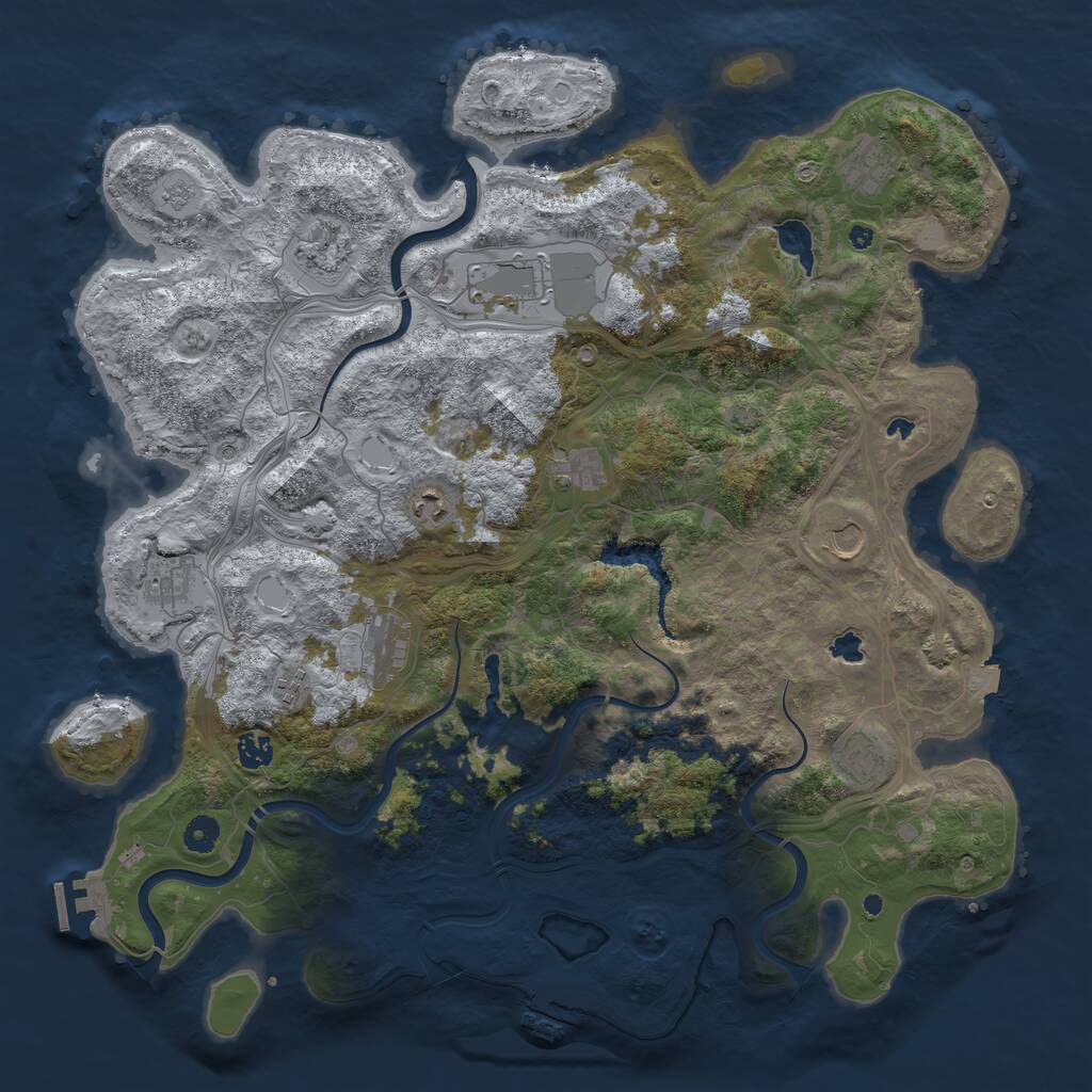 Rust Map: Procedural Map, Size: 4500, Seed: 76498544, 17 Monuments