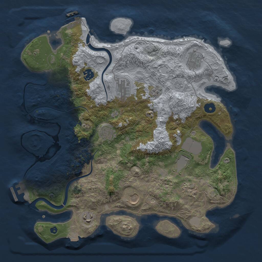 Rust Map: Procedural Map, Size: 3600, Seed: 1536932488, 15 Monuments