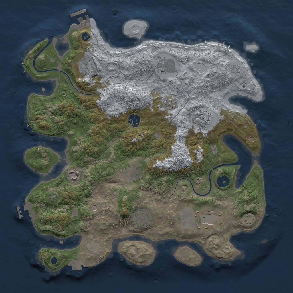 Rust Map: Procedural Map, Size: 3600, Seed: 1536932488, 15 Monuments