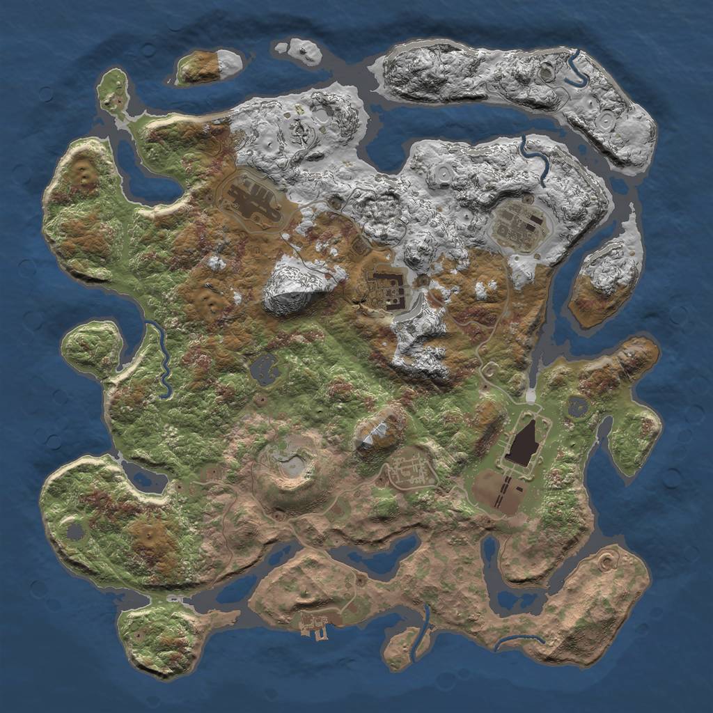 Rust Map: Procedural Map, Size: 3600, Seed: 1536932488, 12 Monuments