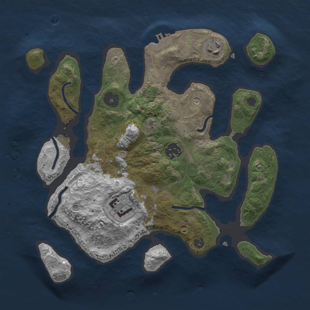 Rust Map: Procedural Map, Size: 3000, Seed: 62735181, 7 Monuments