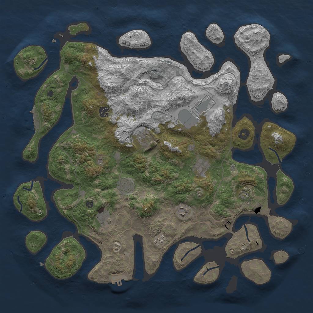 Rust Map: Procedural Map, Size: 4250, Seed: 7894571, 17 Monuments