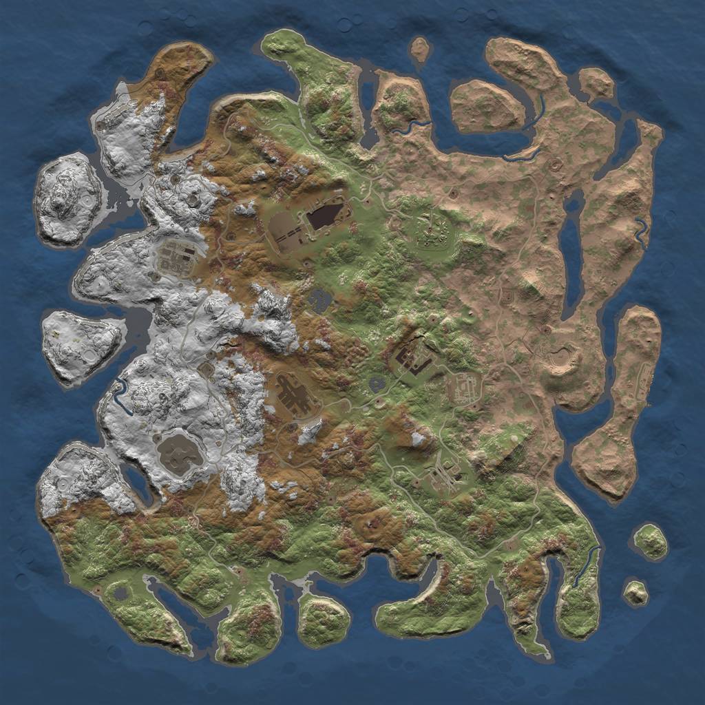 Rust Map: Procedural Map, Size: 4500, Seed: 3877622, 15 Monuments