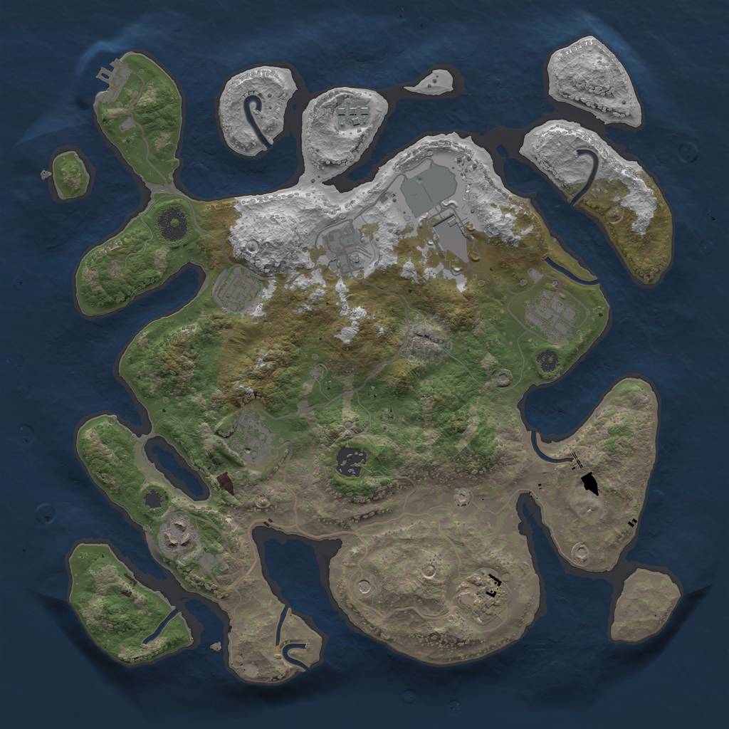 Rust Map: Procedural Map, Size: 3550, Seed: 536, 13 Monuments