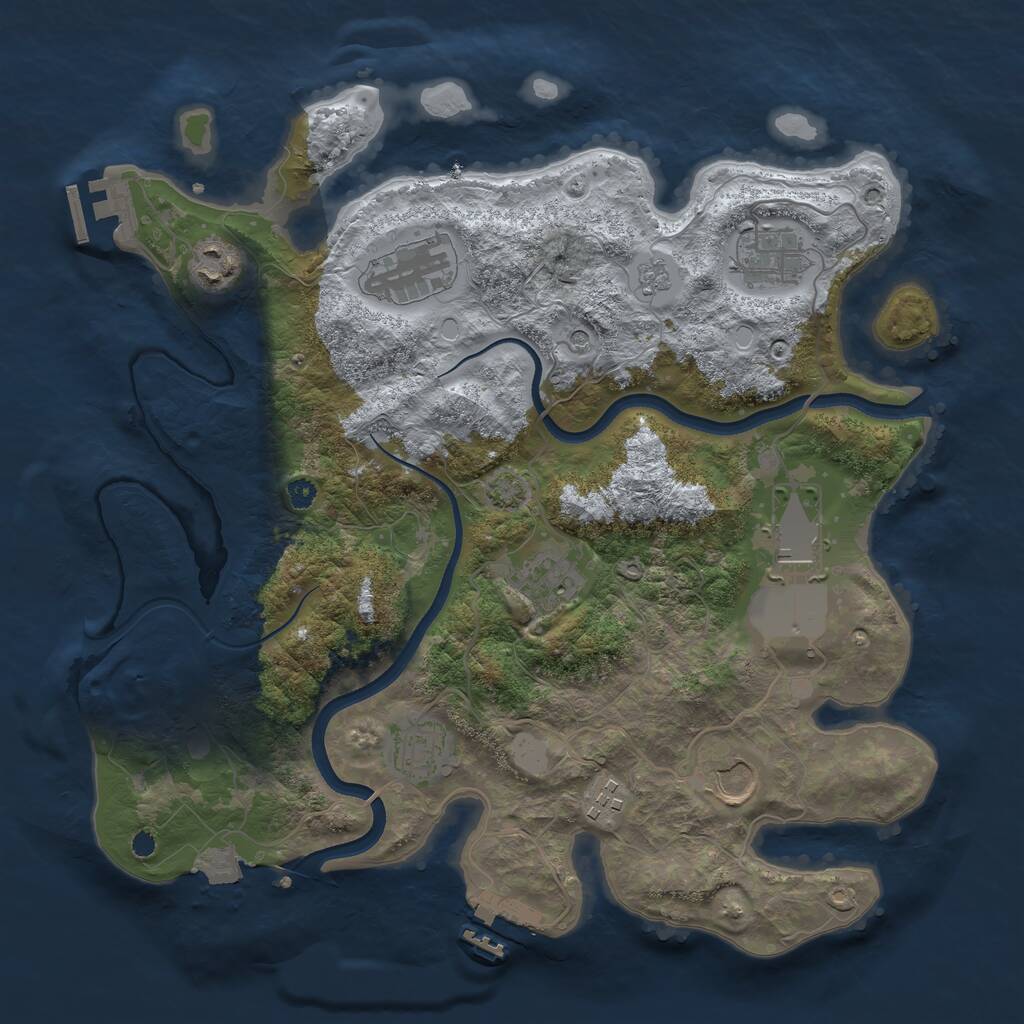 Rust Map: Procedural Map, Size: 3505, Seed: 1752, 14 Monuments