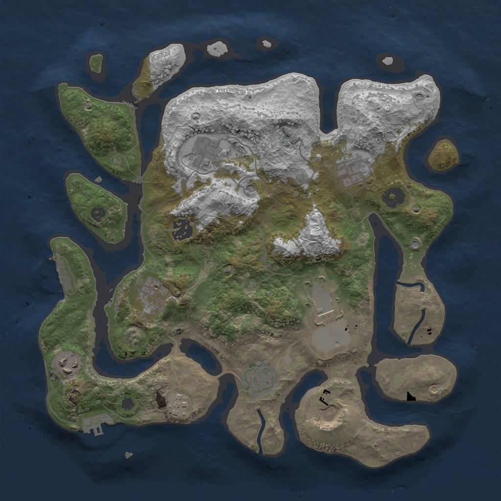 Rust Map: Procedural Map, Size: 3505, Seed: 1752, 14 Monuments