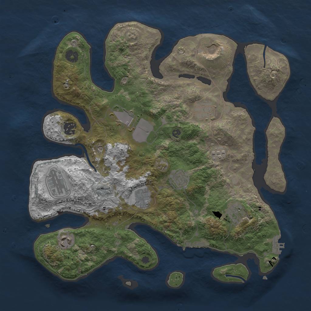 Rust Map: Procedural Map, Size: 3600, Seed: 1613873804, 15 Monuments