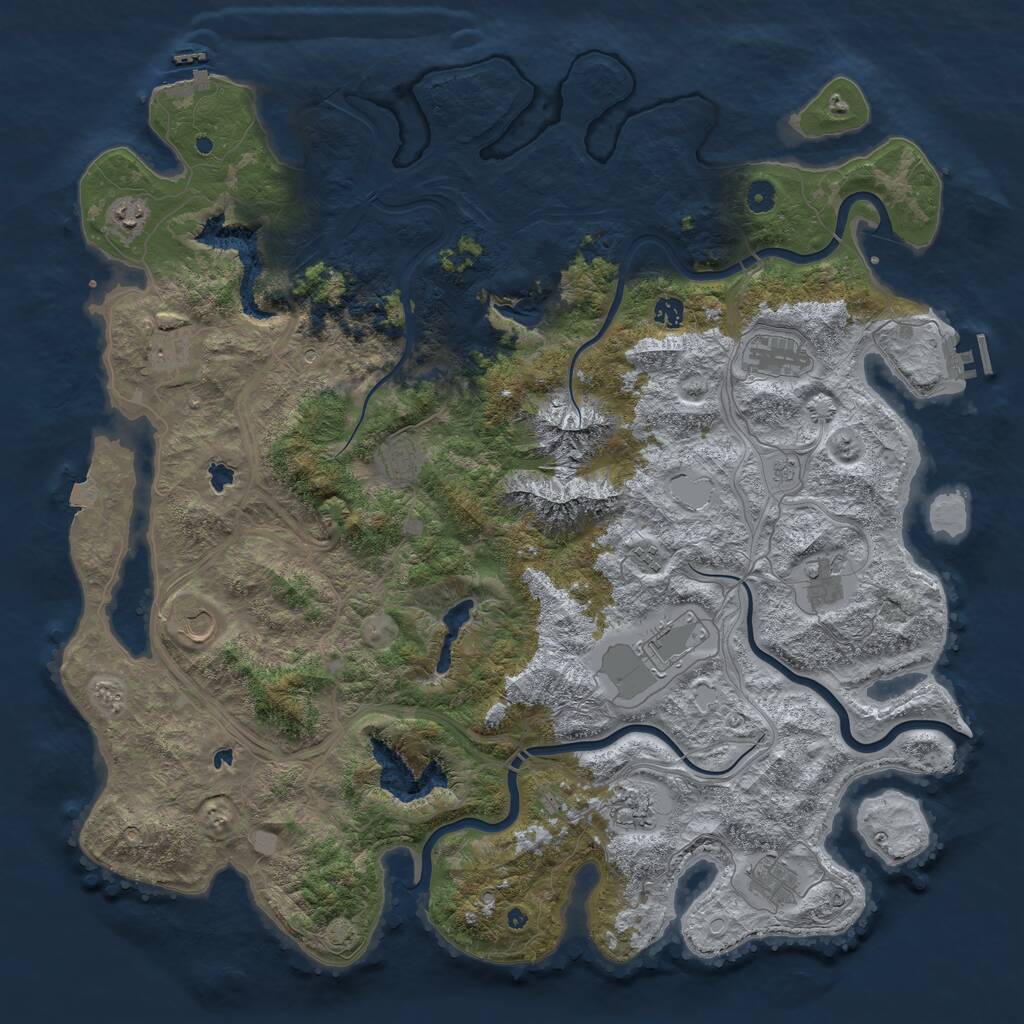 Rust Map: Procedural Map, Size: 5000, Seed: 3300, 17 Monuments