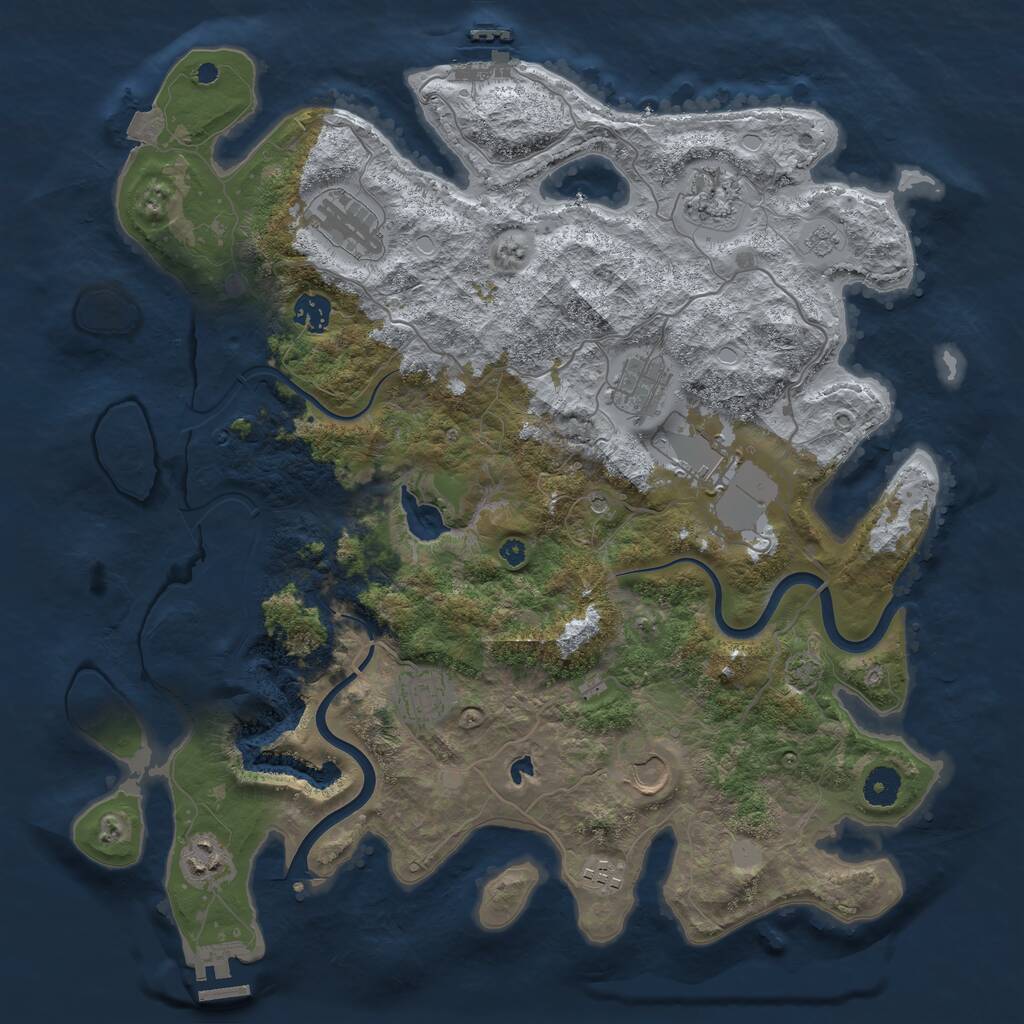 Rust Map: Procedural Map, Size: 4000, Seed: 74000, 15 Monuments