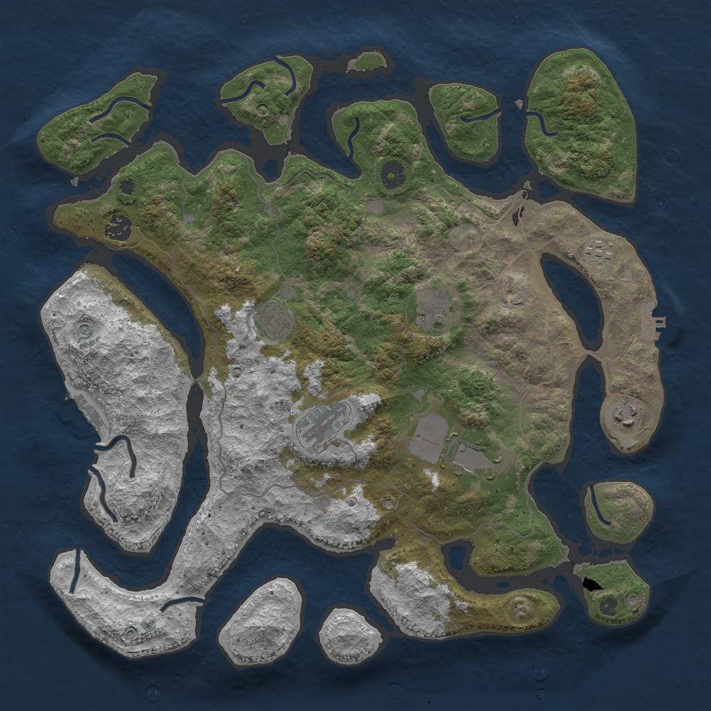 Rust Map: Procedural Map, Size: 4000, Seed: 4020313, 12 Monuments