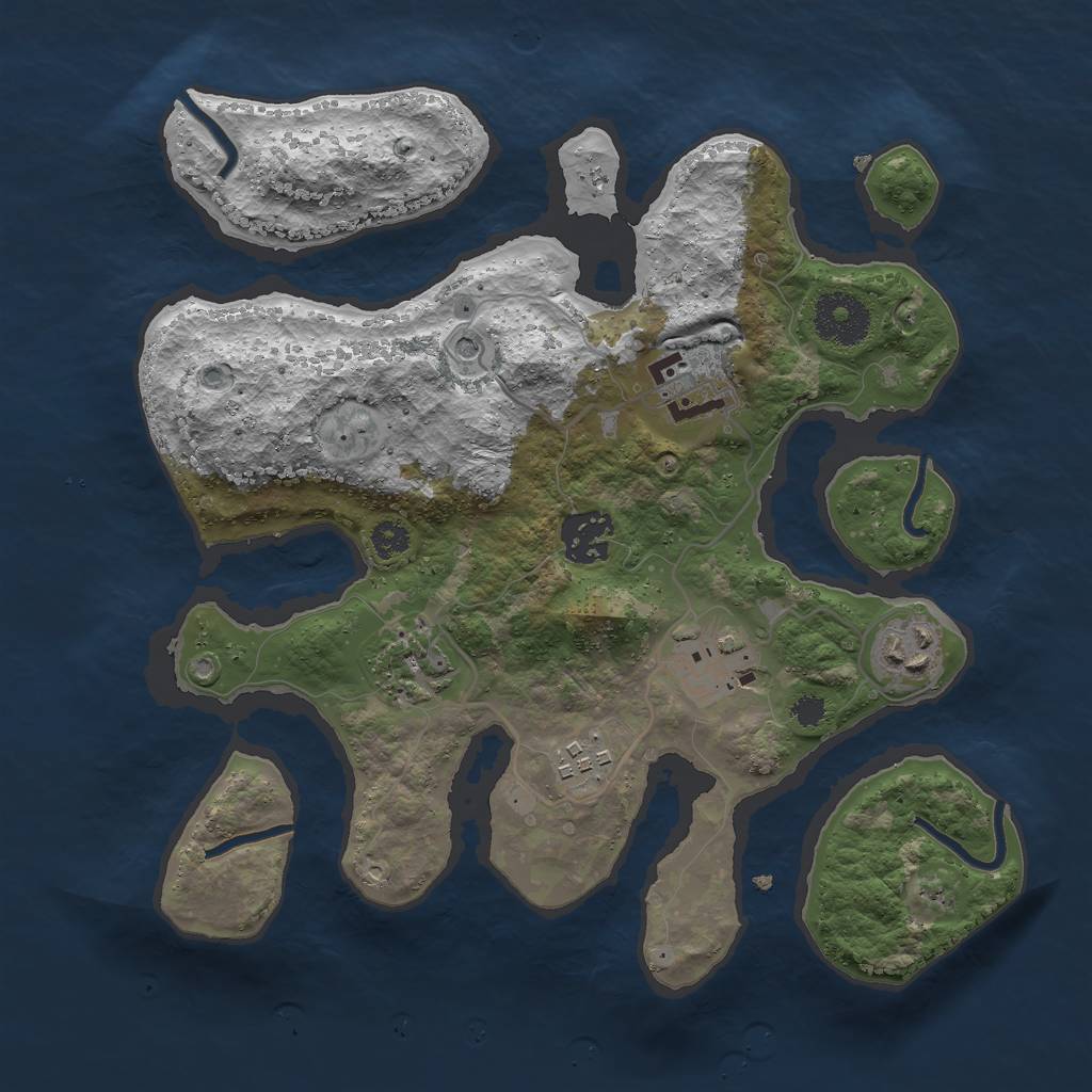 Rust Map: Procedural Map, Size: 3000, Seed: 62592352, 9 Monuments