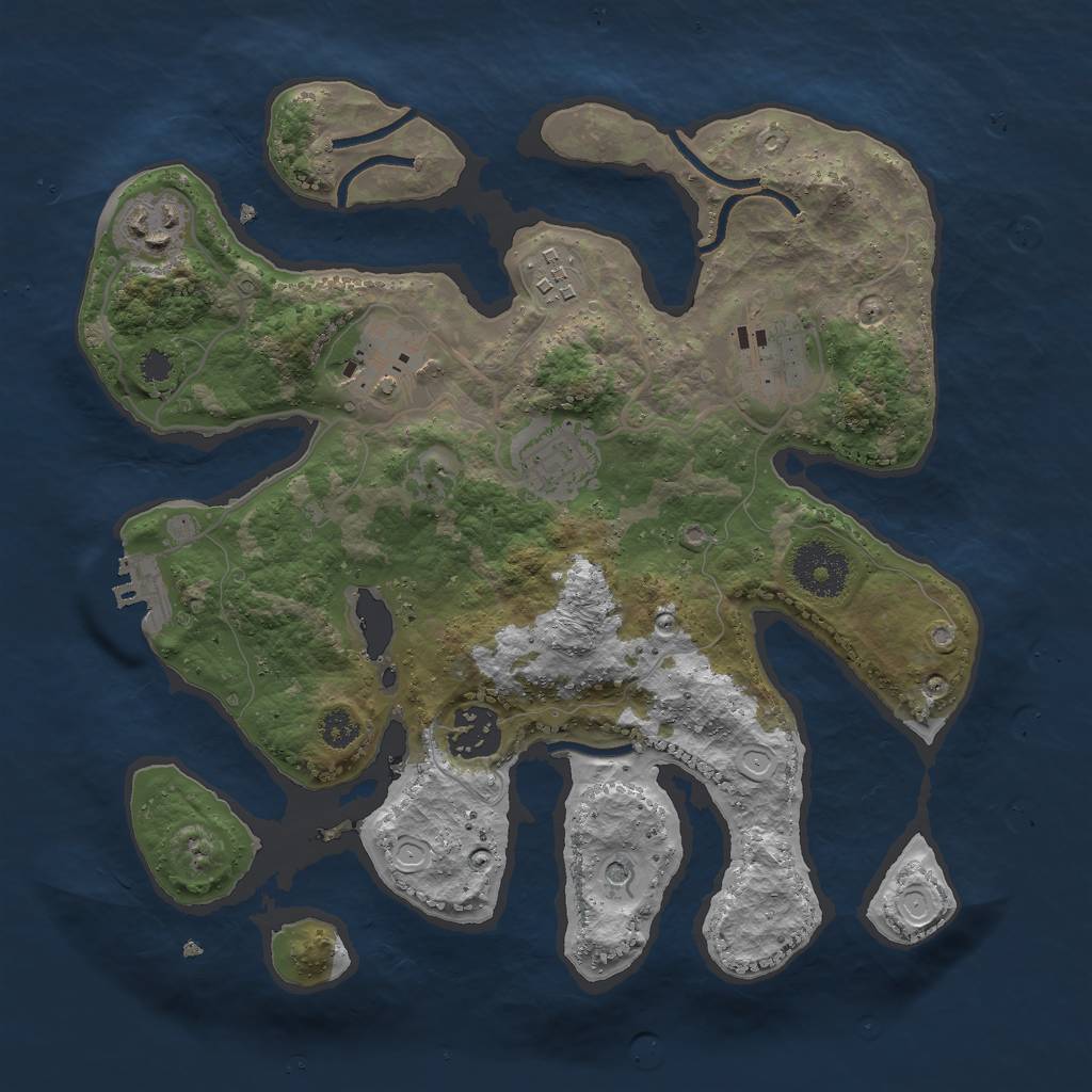 Rust Map: Procedural Map, Size: 3000, Seed: 30003627, 16 Monuments