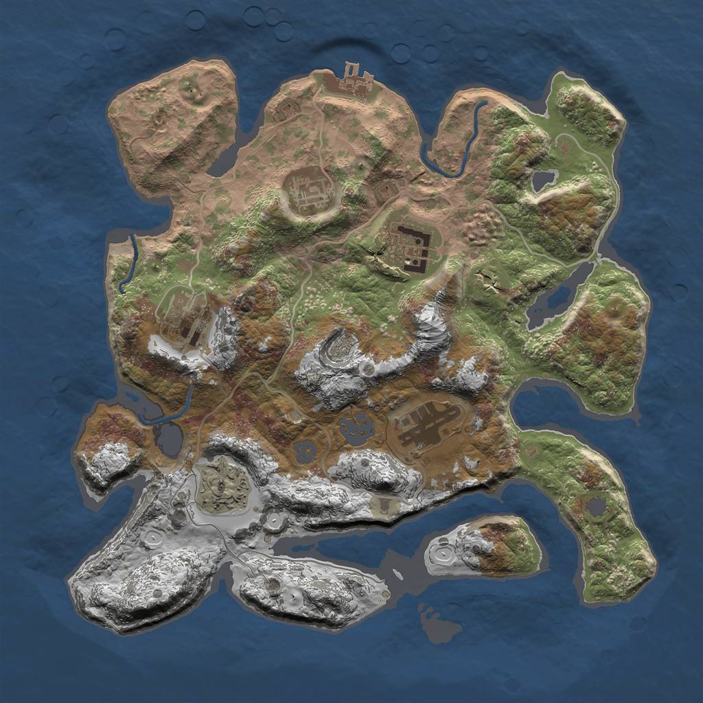 Rust Map: Procedural Map, Size: 3100, Seed: 2006181446, 11 Monuments