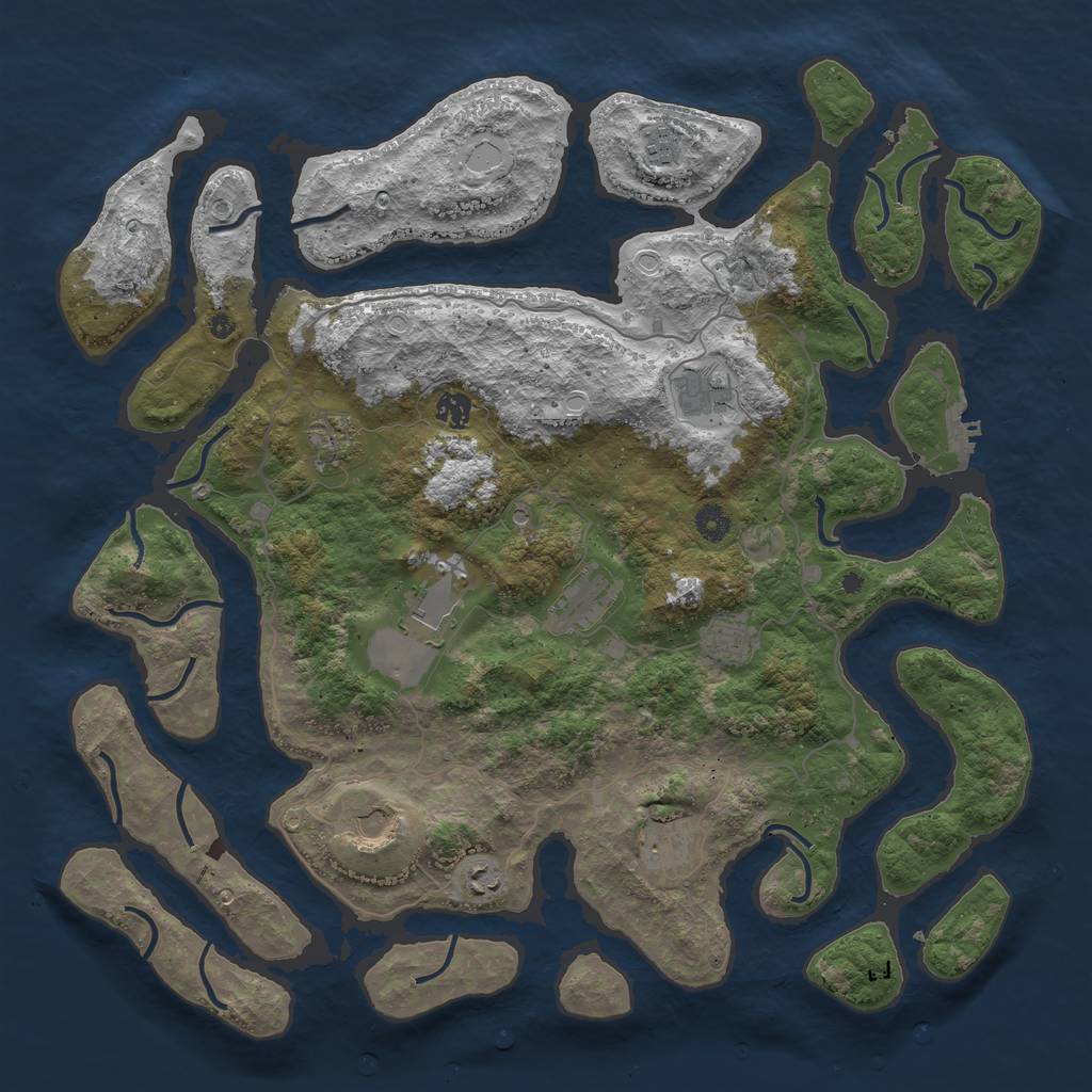 Rust Map: Procedural Map, Size: 4500, Seed: 45364, 20 Monuments