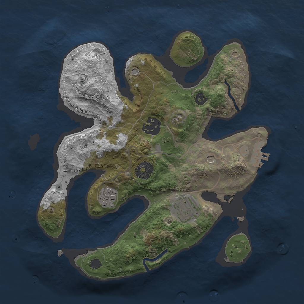 Rust Map: Procedural Map, Size: 2517, Seed: 4654, 7 Monuments