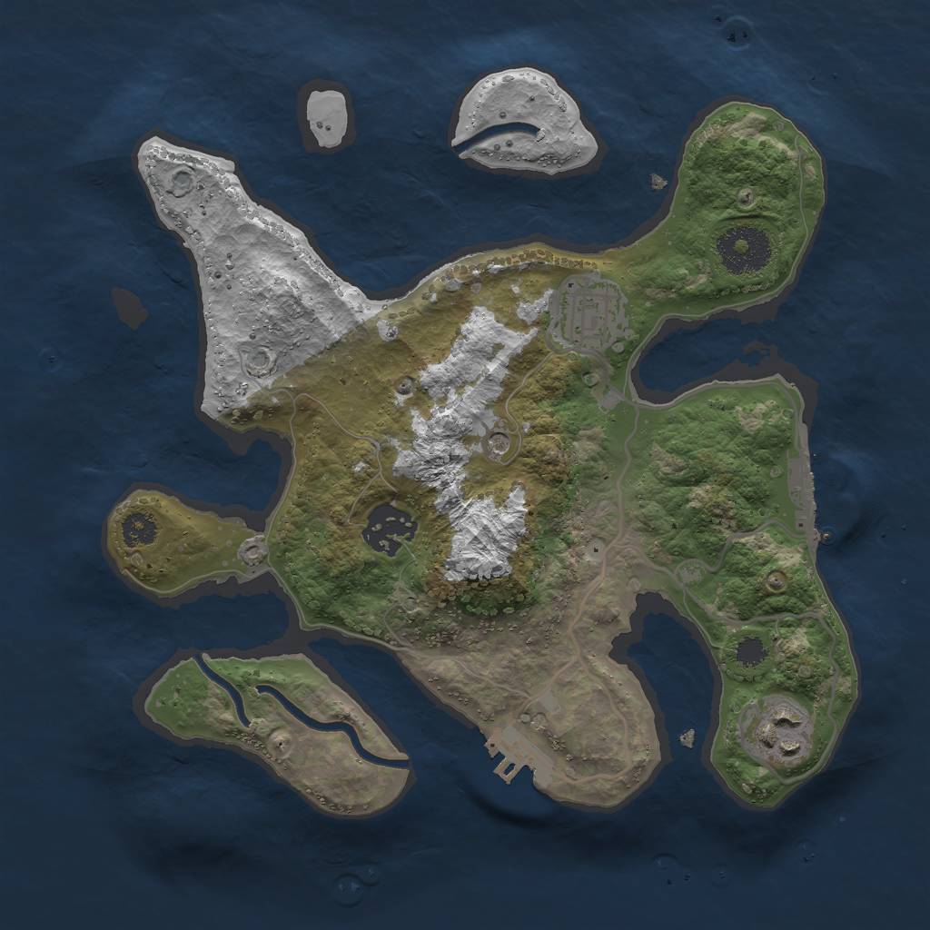 Rust Map: Procedural Map, Size: 2750, Seed: 52, 8 Monuments