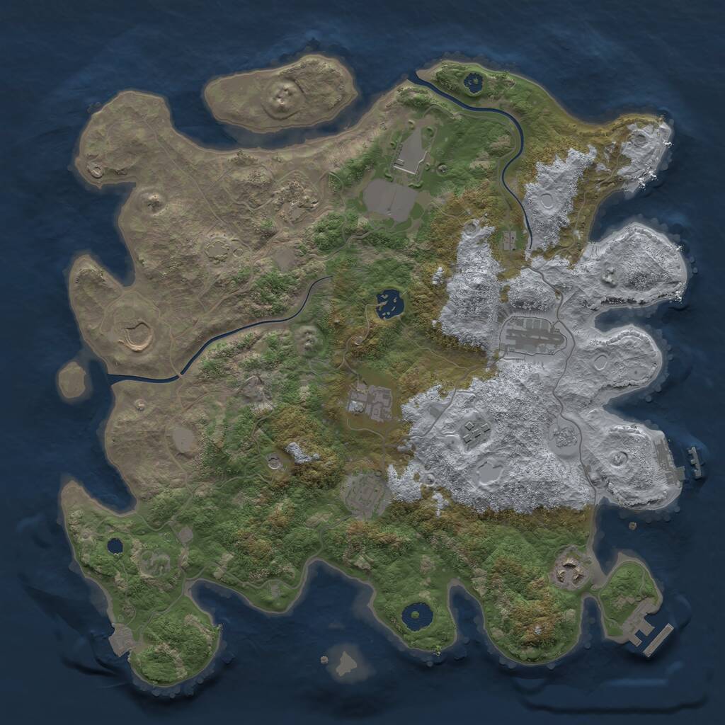 Rust Map: Procedural Map, Size: 3750, Seed: 456, 15 Monuments