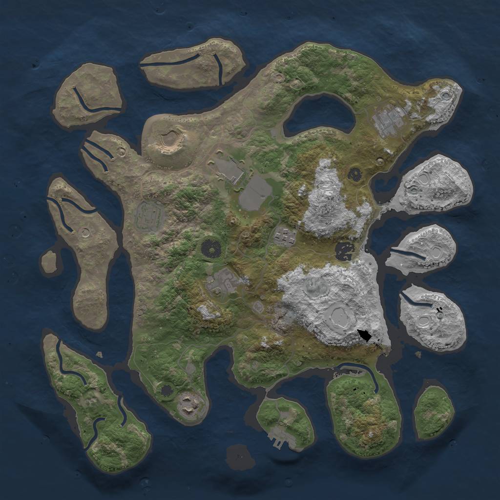 Rust Map: Procedural Map, Size: 3750, Seed: 456, 15 Monuments