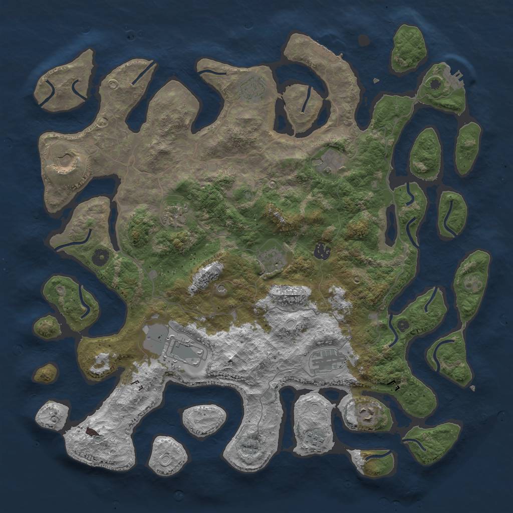 Rust Map: Procedural Map, Size: 4500, Seed: 231170, 21 Monuments