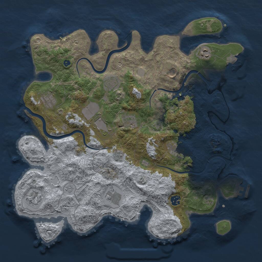Rust Map: Procedural Map, Size: 3900, Seed: 1758551988, 16 Monuments