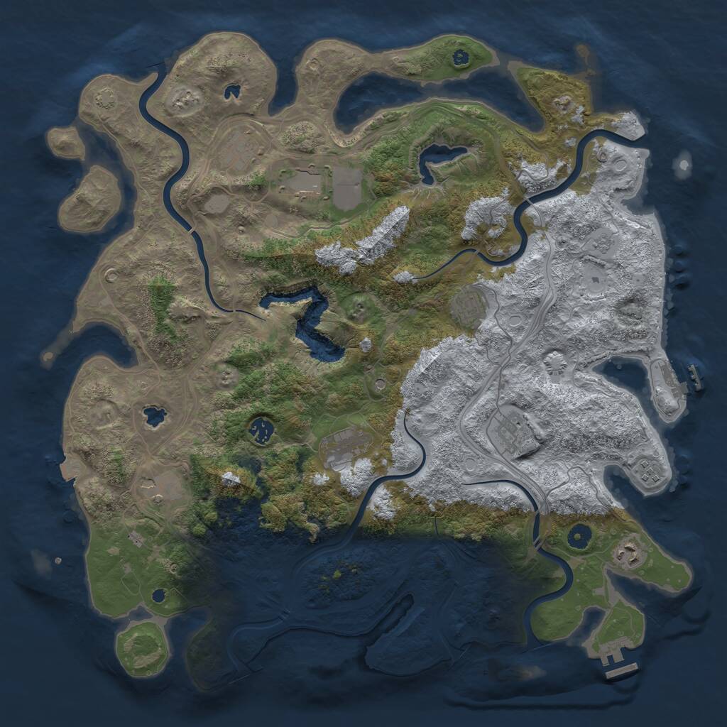 Rust Map: Procedural Map, Size: 4500, Seed: 123873123, 15 Monuments