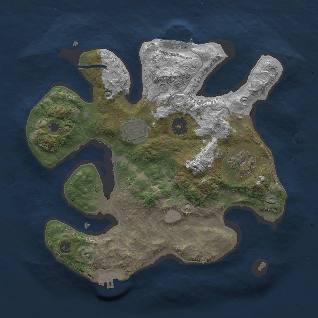 Rust Map: Procedural Map, Size: 2800, Seed: 751298660, 10 Monuments