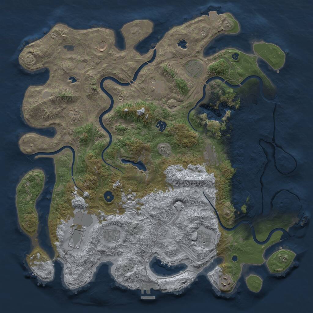 Rust Map: Procedural Map, Size: 4500, Seed: 79334180, 17 Monuments