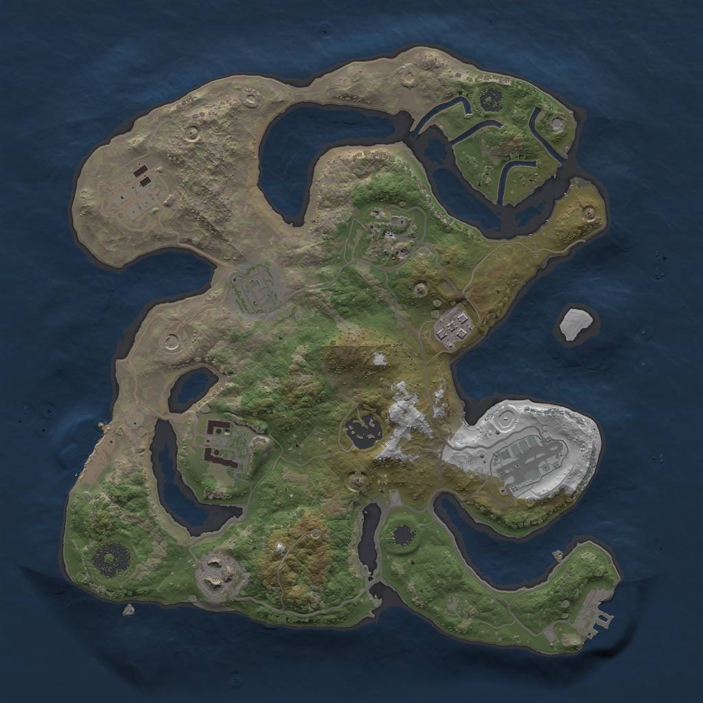 Rust Map: Procedural Map, Size: 3000, Seed: 25152, 16 Monuments