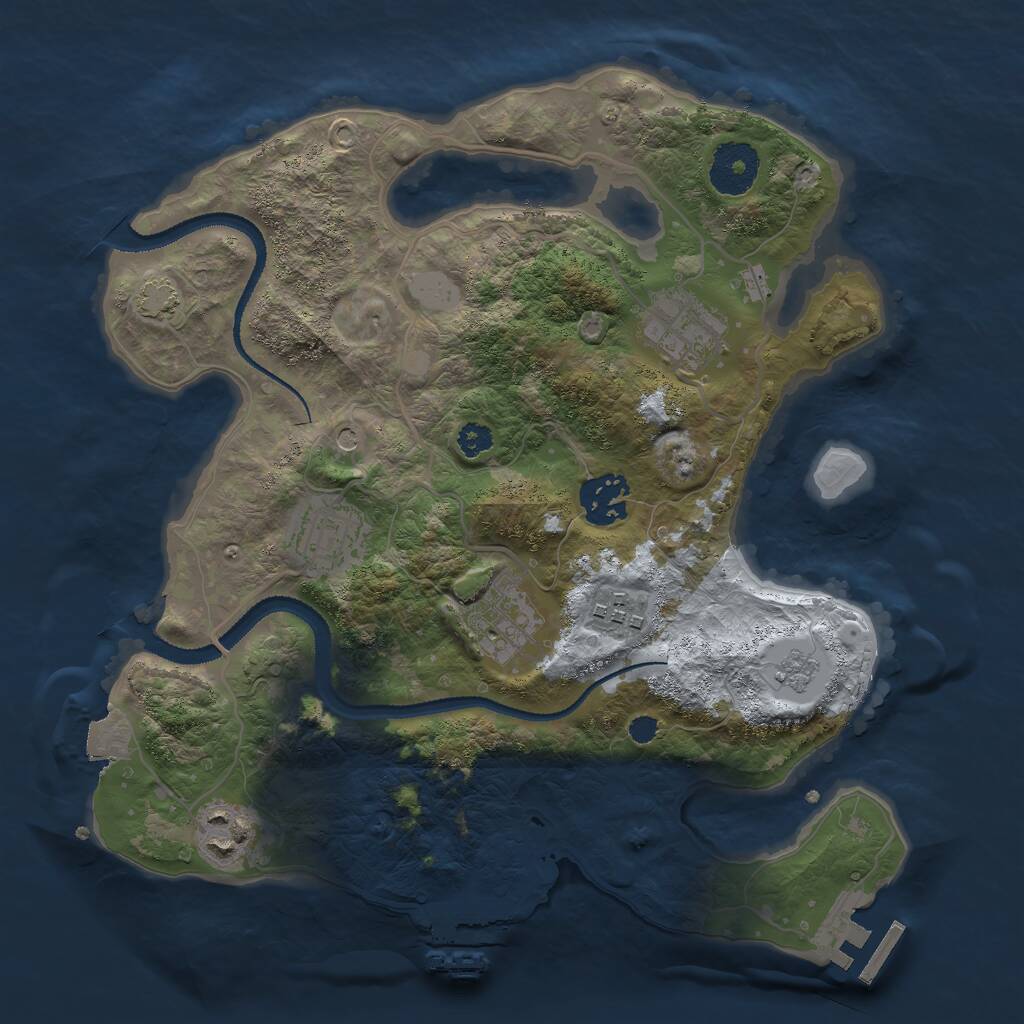 Rust Map: Procedural Map, Size: 3000, Seed: 25152, 12 Monuments