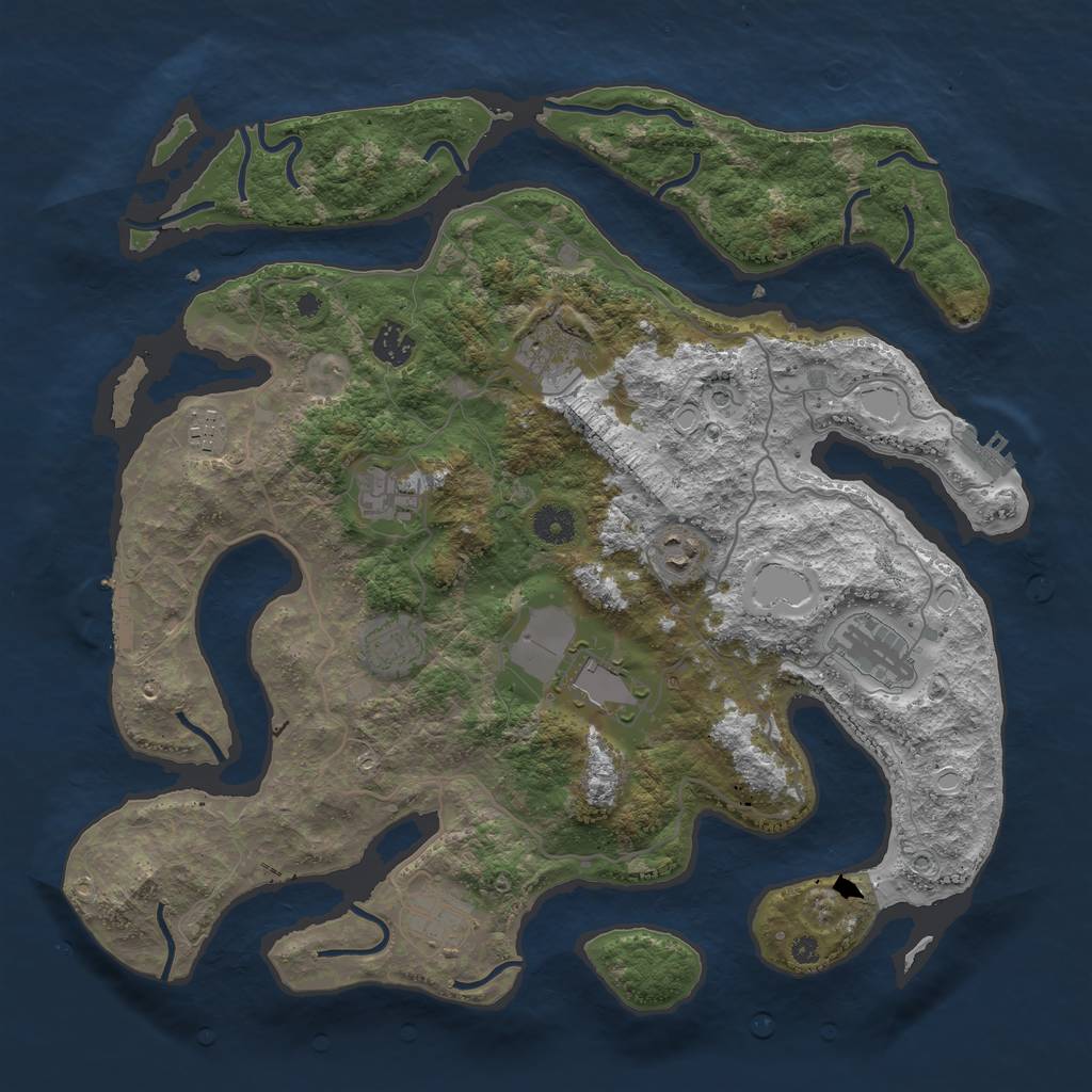 Rust Map: Procedural Map, Size: 4000, Seed: 25137, 20 Monuments