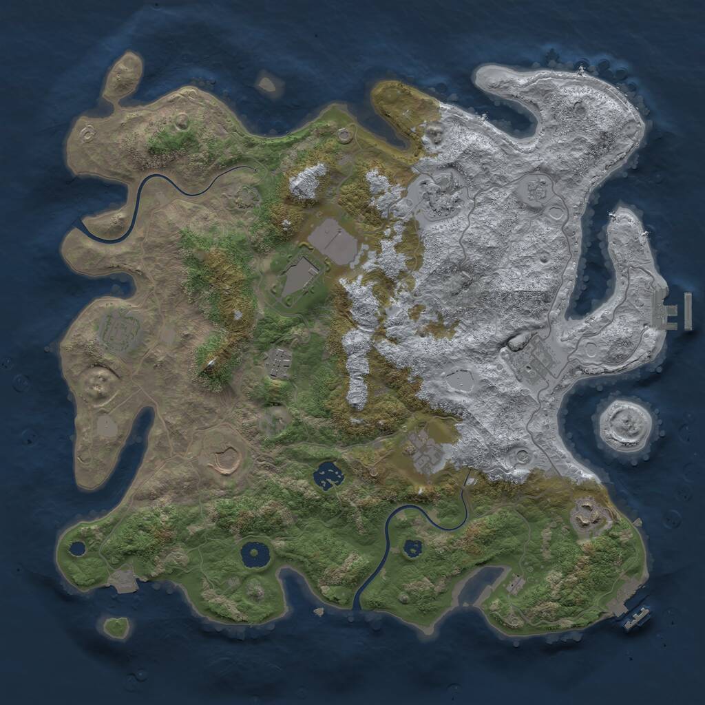 Rust Map: Procedural Map, Size: 3800, Seed: 304846409, 15 Monuments