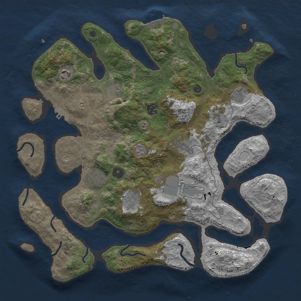 Rust Map: Procedural Map, Size: 4000, Seed: 1668195322, 17 Monuments