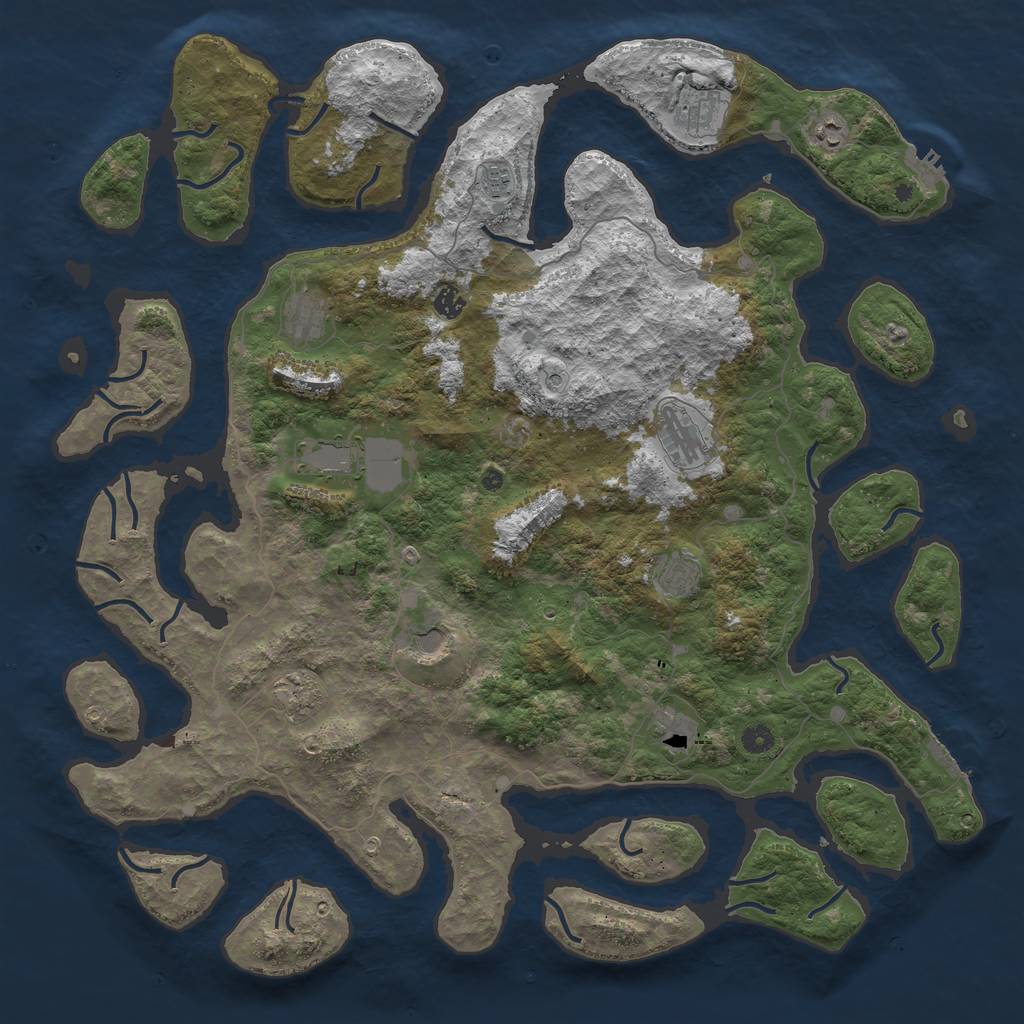 Rust Map: Procedural Map, Size: 5000, Seed: 9127114, 16 Monuments