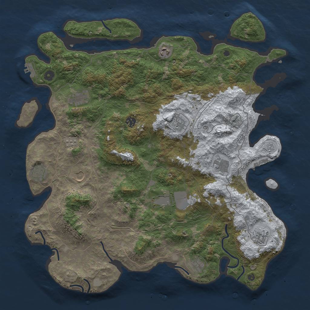 Rust Map: Procedural Map, Size: 4500, Seed: 154484, 20 Monuments