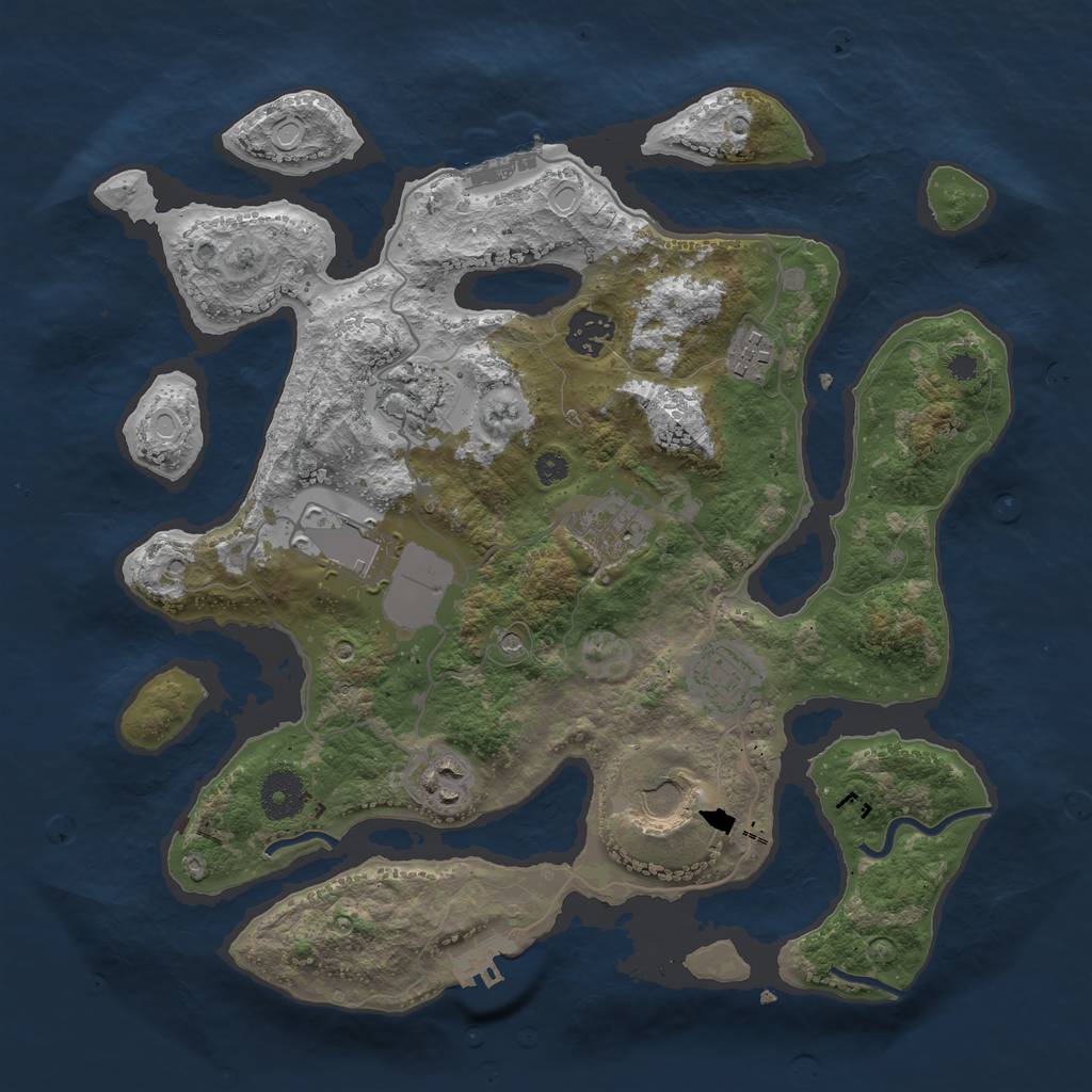 Rust Map: Procedural Map, Size: 3500, Seed: 50819, 19 Monuments