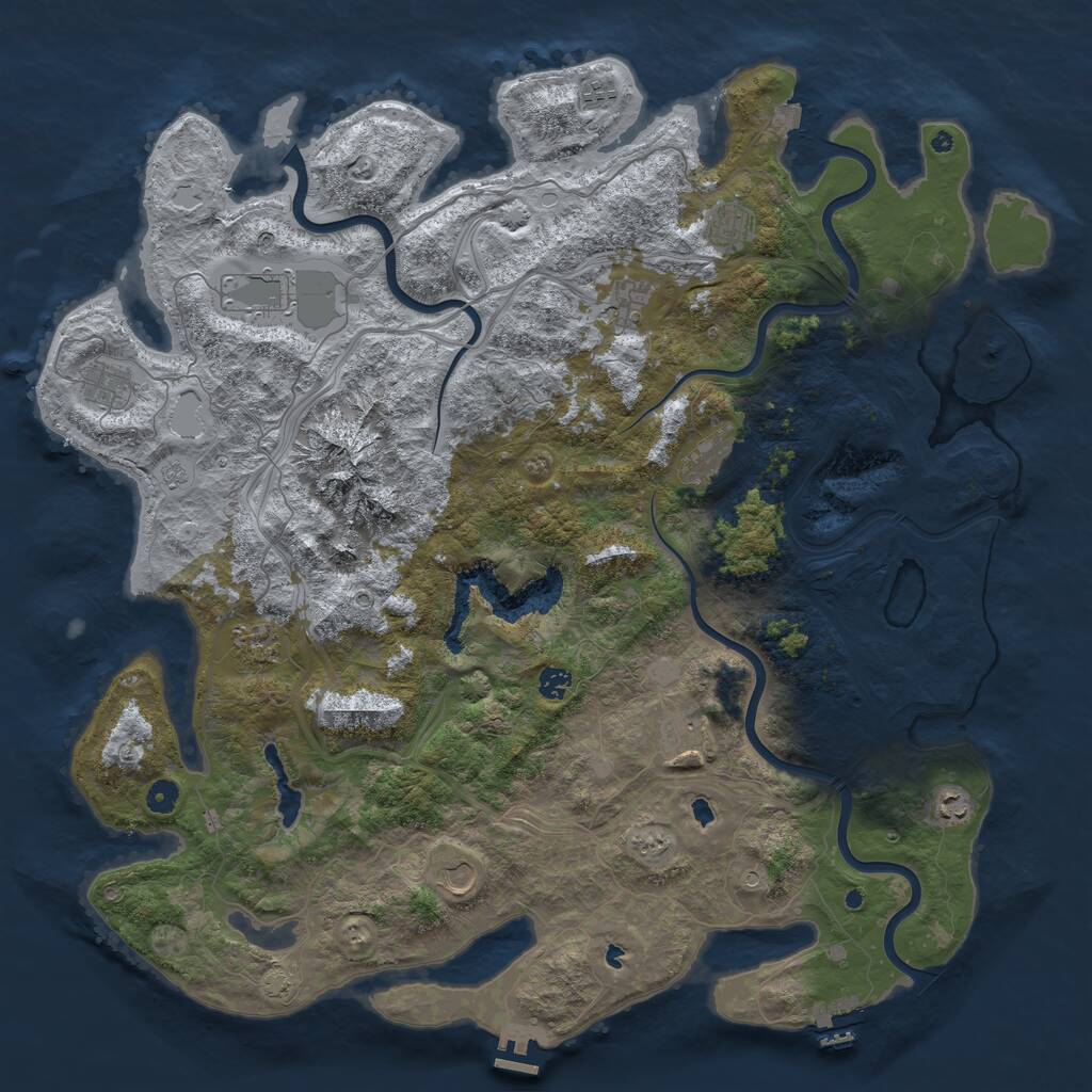 Rust Map: Procedural Map, Size: 5000, Seed: 22092013, 17 Monuments