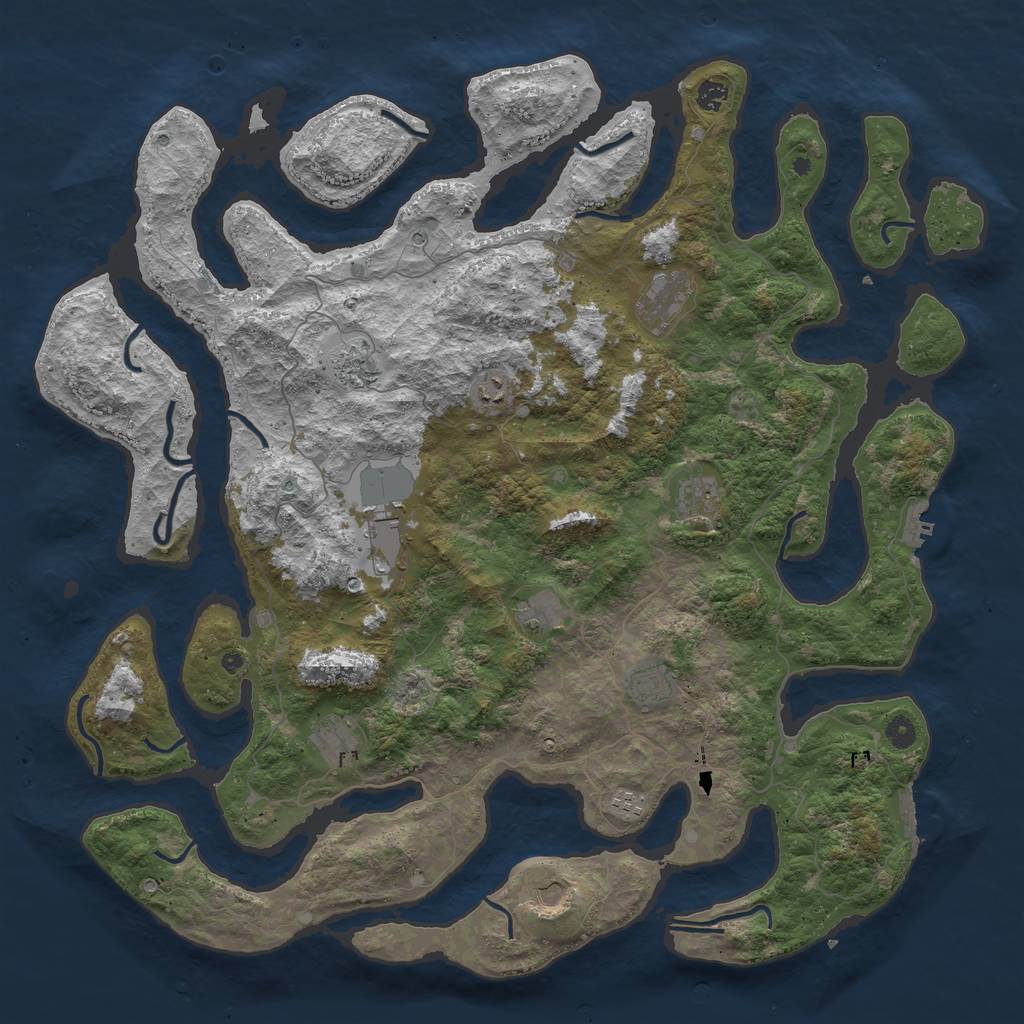 Rust Map: Procedural Map, Size: 5000, Seed: 22092013, 16 Monuments