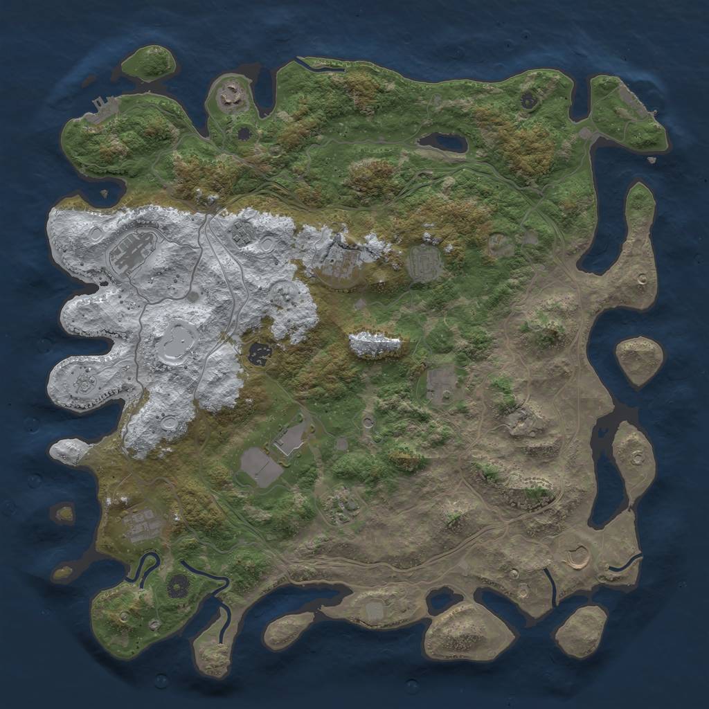 Rust Map: Procedural Map, Size: 4500, Seed: 191136712, 20 Monuments