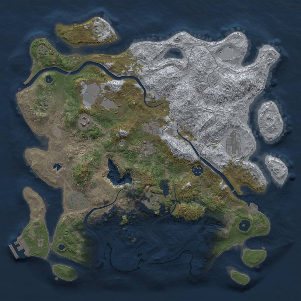 Rust Map: Procedural Map, Size: 4000, Seed: 1716056469, 14 Monuments