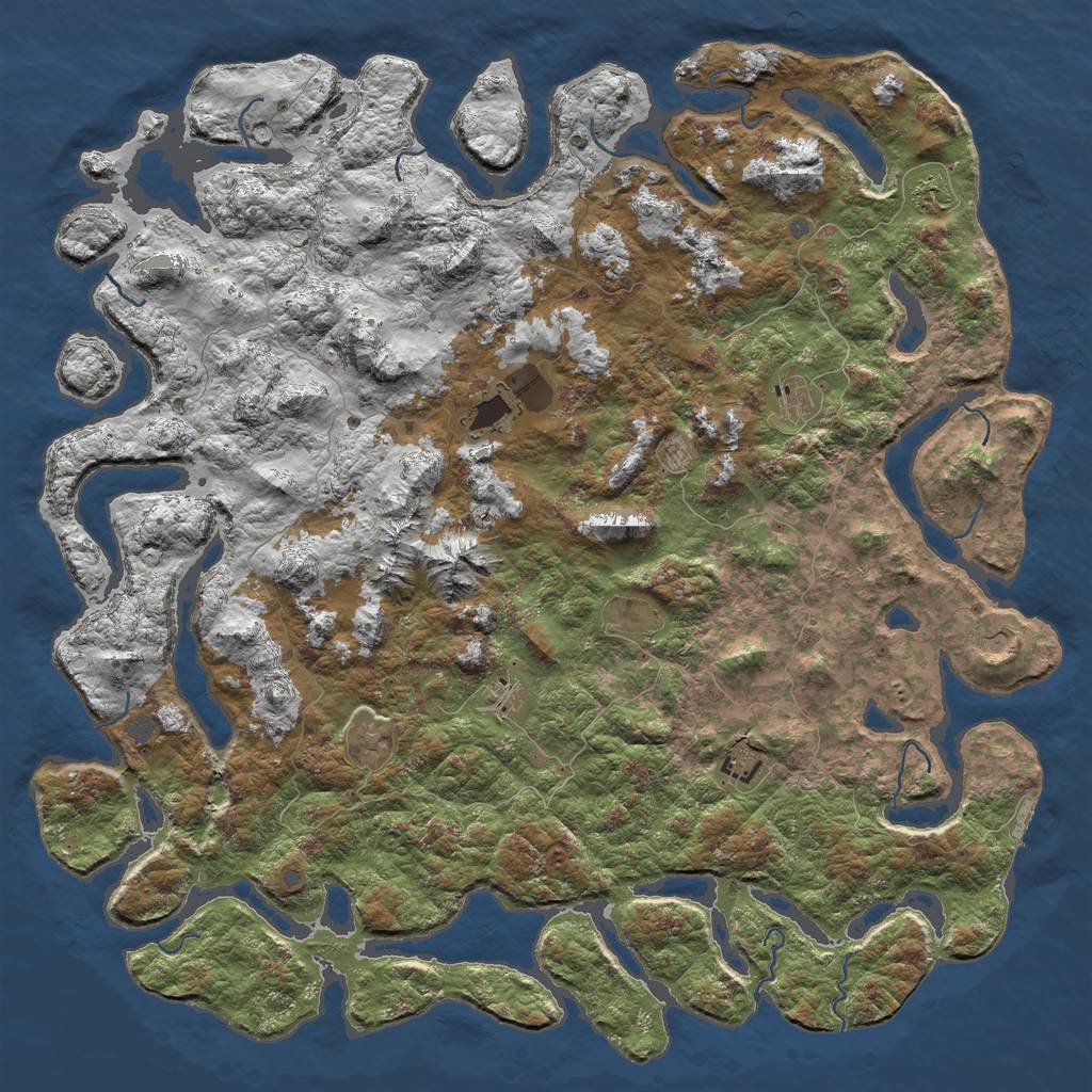 Rust Map: Procedural Map, Size: 6000, Seed: 78999153, 14 Monuments