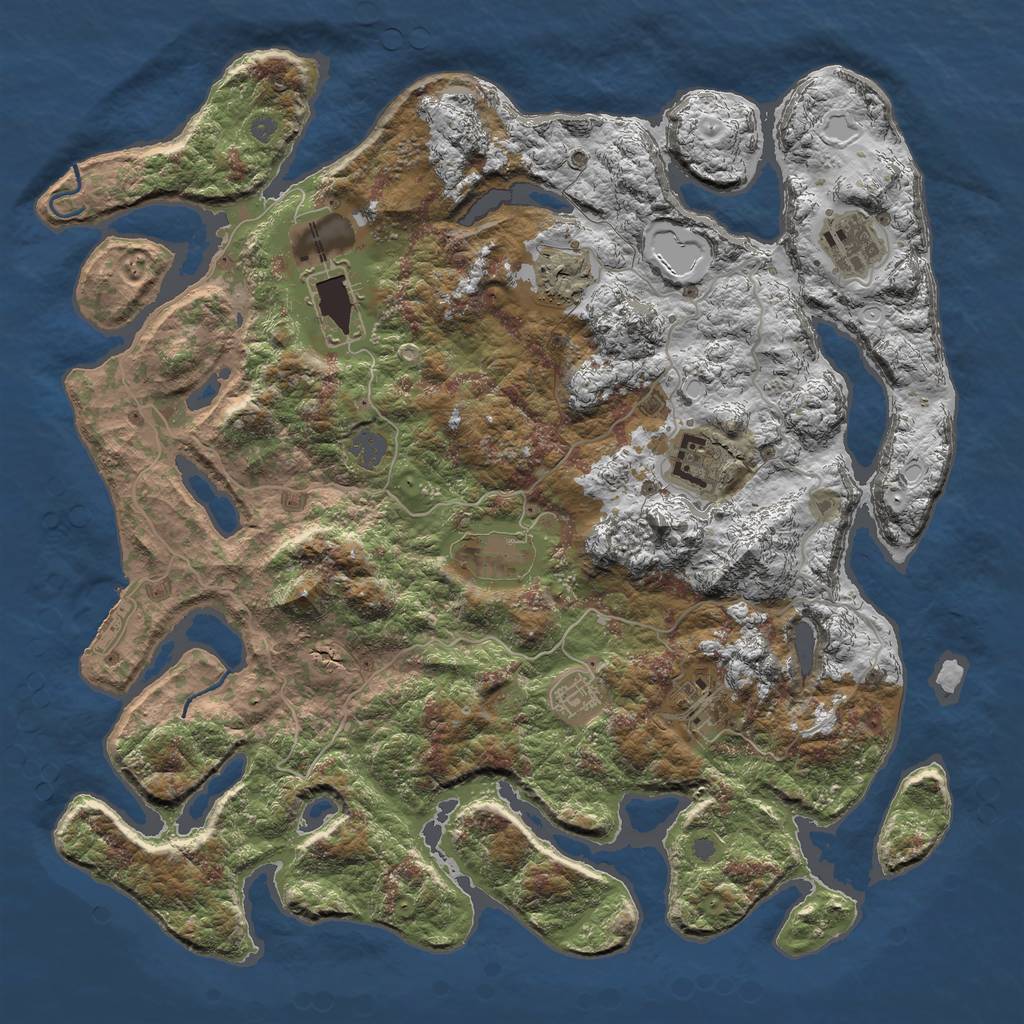 Rust Map: Procedural Map, Size: 4200, Seed: 192231, 13 Monuments