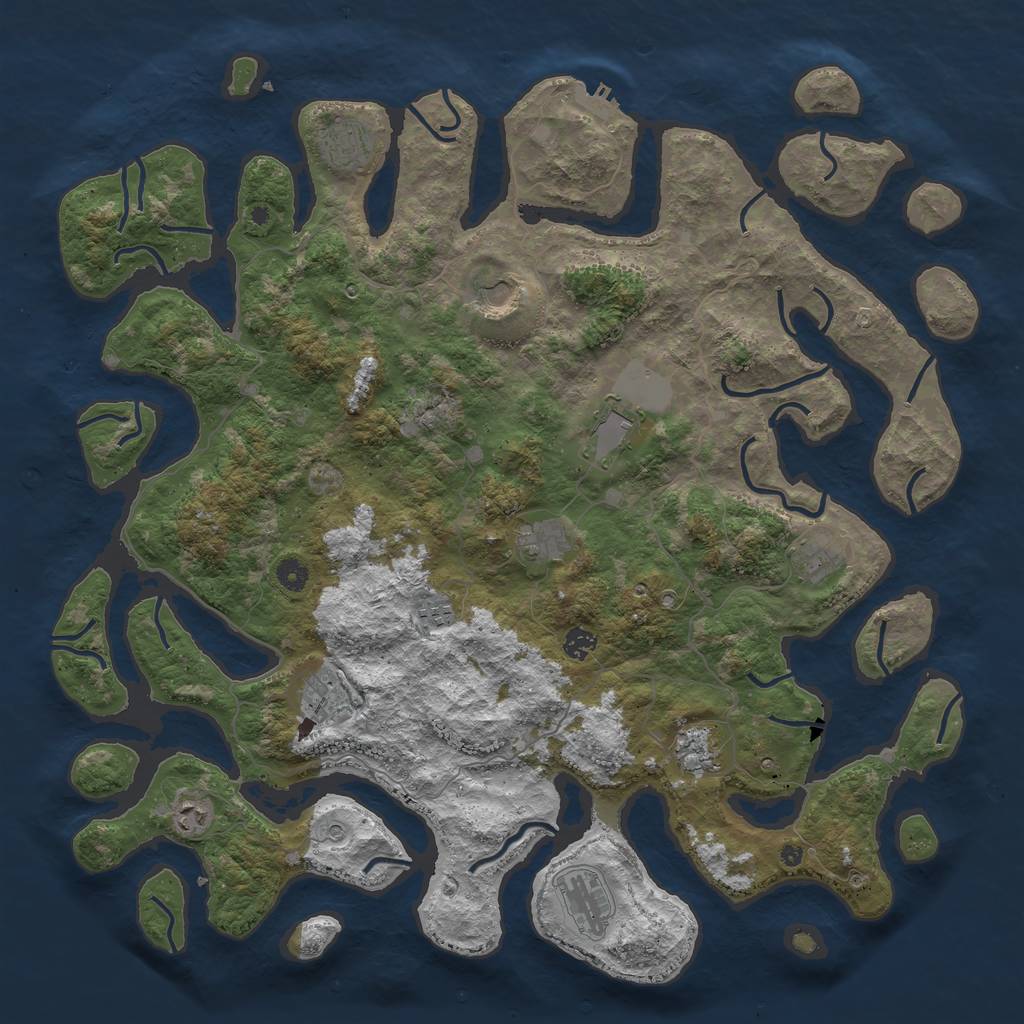 Rust Map: Procedural Map, Size: 4800, Seed: 8675309, 15 Monuments