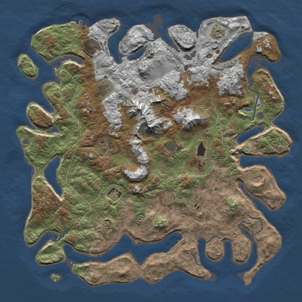 Rust Map: Procedural Map, Size: 5000, Seed: 6541695, 16 Monuments