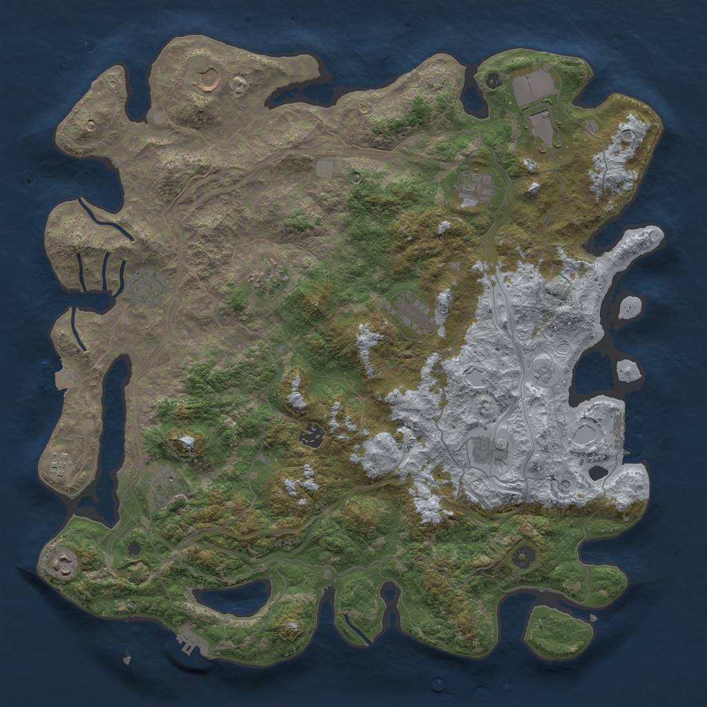 Rust Map: Procedural Map, Size: 4500, Seed: 548265602, 19 Monuments