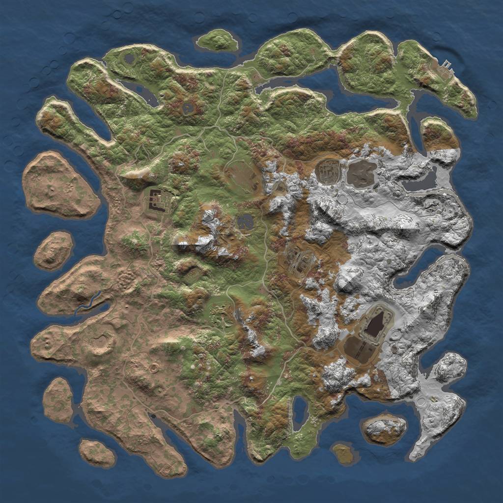 Rust Map: Procedural Map, Size: 4500, Seed: 920666566, 14 Monuments