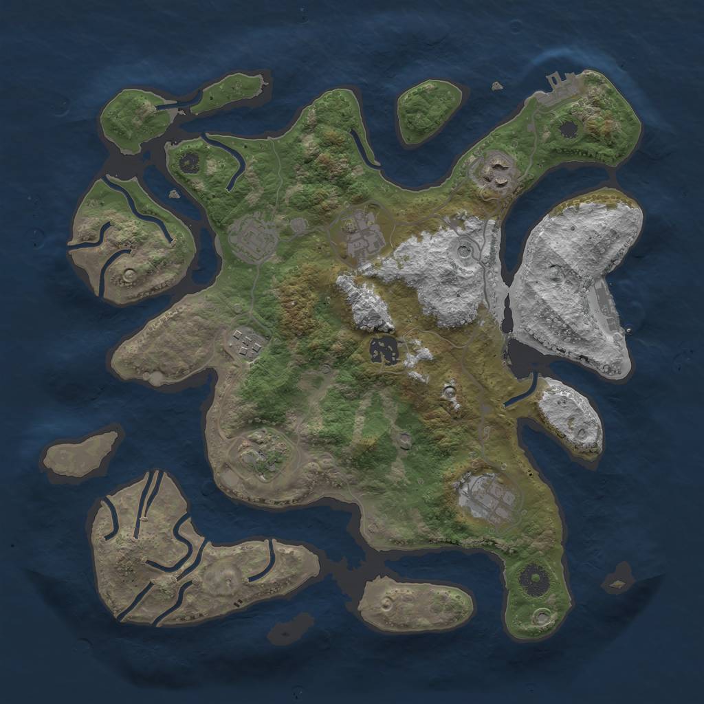 Rust Map: Procedural Map, Size: 3436, Seed: 1337, 12 Monuments