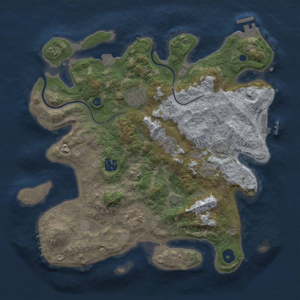 Rust Map: Procedural Map, Size: 3436, Seed: 1337, 10 Monuments
