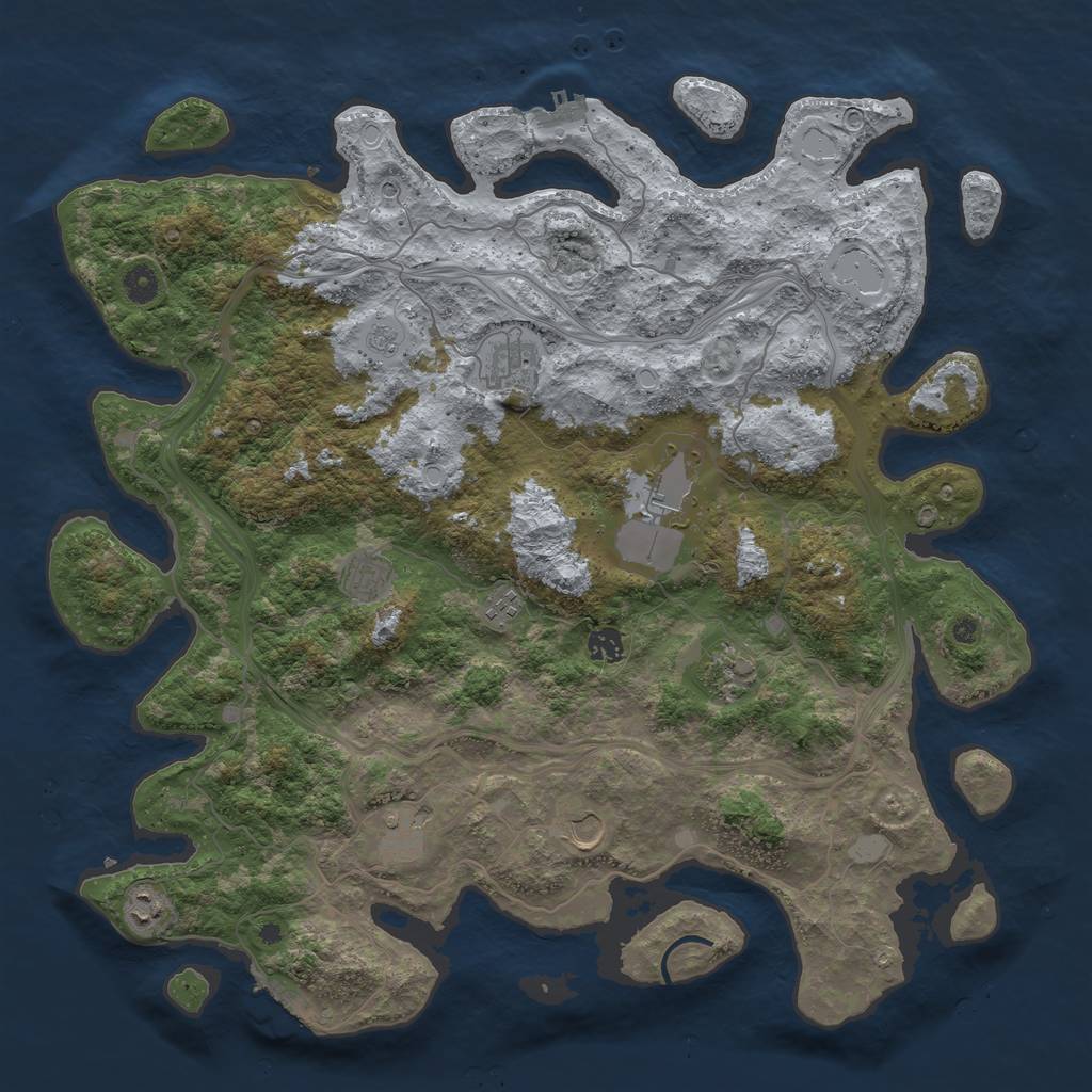 Rust Map: Procedural Map, Size: 4500, Seed: 2086897, 16 Monuments