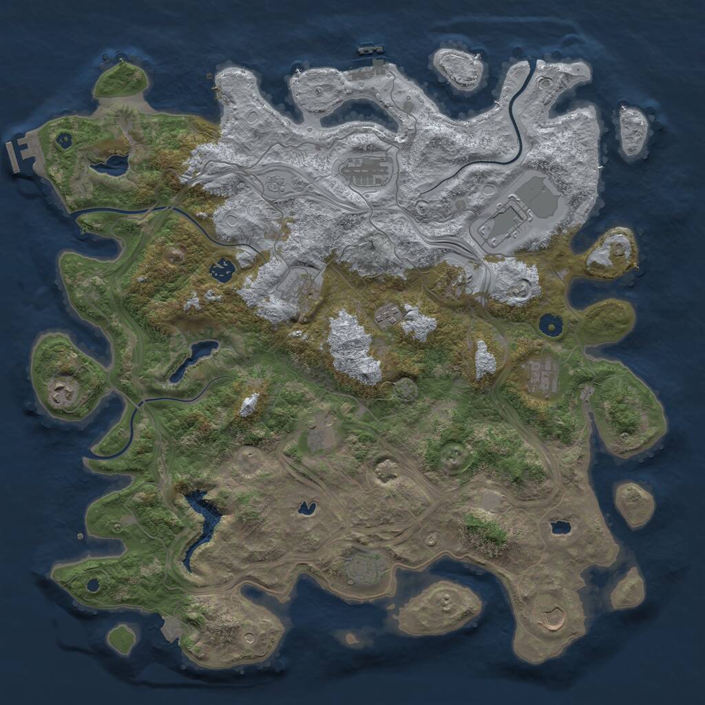 Rust Map: Procedural Map, Size: 4500, Seed: 2086897, 17 Monuments